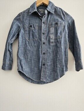 GAP Kids Boys Long-Sleeve Chambray Button-Down Shirt Size S NWT